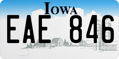 IA license plate EAE846