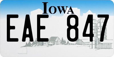 IA license plate EAE847