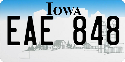 IA license plate EAE848