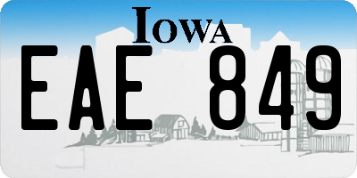 IA license plate EAE849