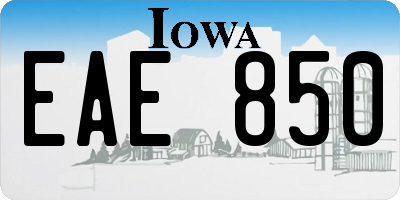 IA license plate EAE850