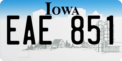 IA license plate EAE851