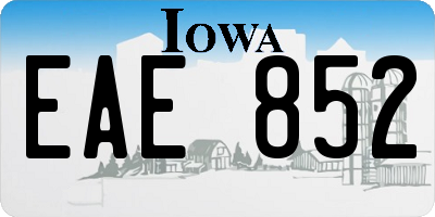 IA license plate EAE852