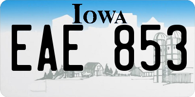 IA license plate EAE853