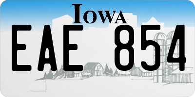 IA license plate EAE854