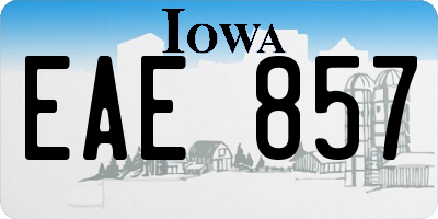 IA license plate EAE857