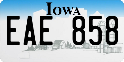 IA license plate EAE858