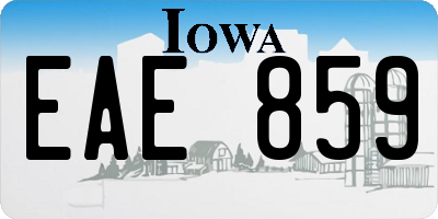 IA license plate EAE859