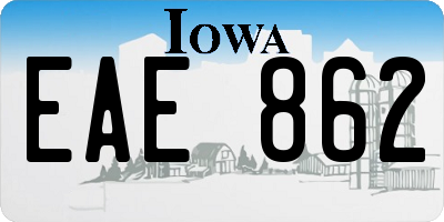 IA license plate EAE862