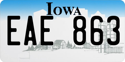 IA license plate EAE863