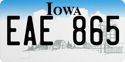 IA license plate EAE865