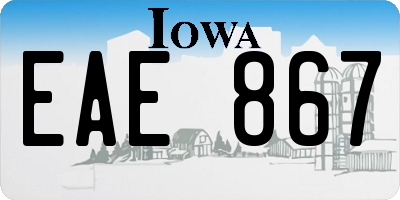 IA license plate EAE867