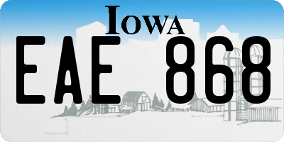 IA license plate EAE868