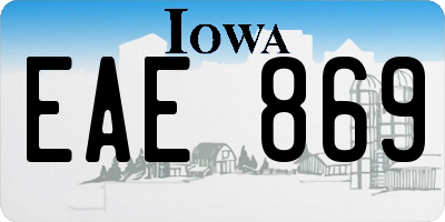 IA license plate EAE869