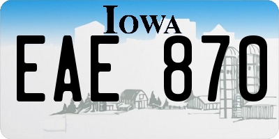 IA license plate EAE870