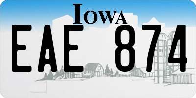 IA license plate EAE874