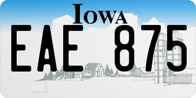 IA license plate EAE875