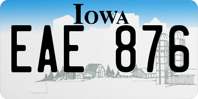 IA license plate EAE876