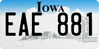 IA license plate EAE881