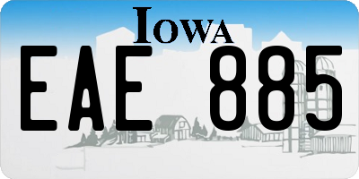 IA license plate EAE885