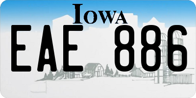 IA license plate EAE886