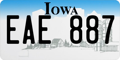 IA license plate EAE887