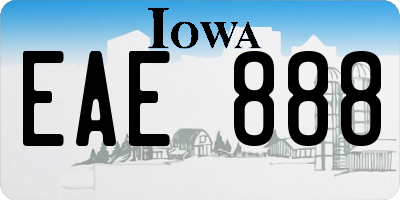 IA license plate EAE888