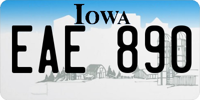 IA license plate EAE890