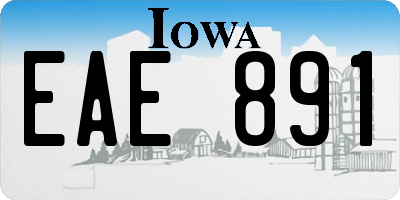 IA license plate EAE891