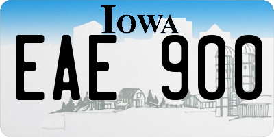 IA license plate EAE900