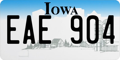 IA license plate EAE904