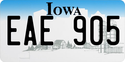 IA license plate EAE905