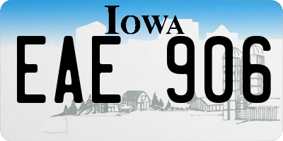 IA license plate EAE906