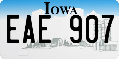 IA license plate EAE907