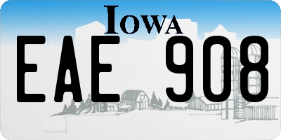 IA license plate EAE908