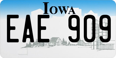 IA license plate EAE909