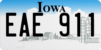 IA license plate EAE911