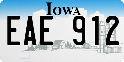 IA license plate EAE912