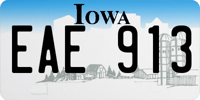 IA license plate EAE913