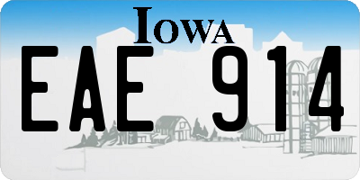 IA license plate EAE914