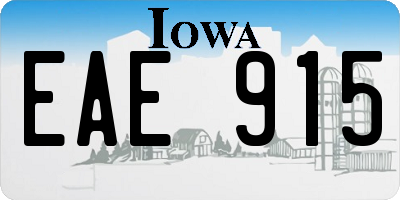 IA license plate EAE915