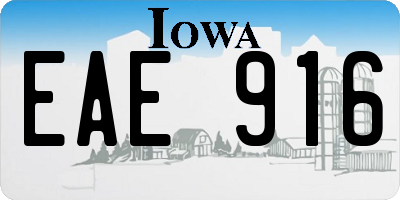 IA license plate EAE916