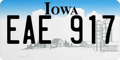 IA license plate EAE917