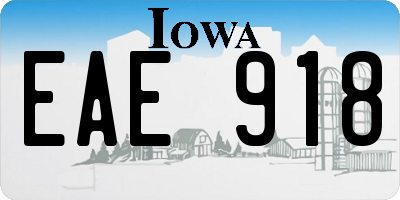 IA license plate EAE918