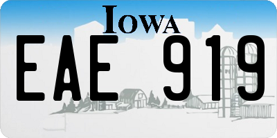 IA license plate EAE919