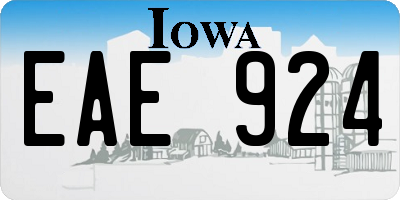 IA license plate EAE924