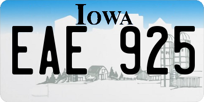 IA license plate EAE925