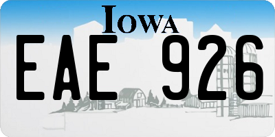 IA license plate EAE926