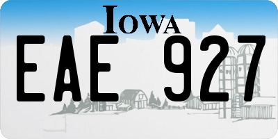 IA license plate EAE927