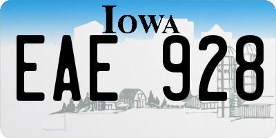 IA license plate EAE928